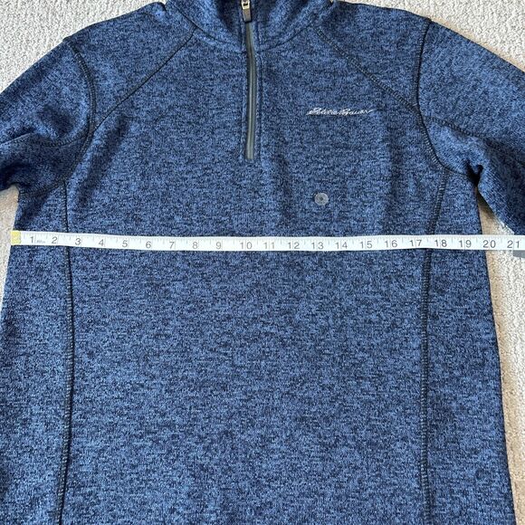 Eddie Bauer Sweater Men’s Small Navy Radiator Fleece 1/4 Zip Pullover Gorpcore - Picture 11 of 12